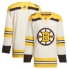 Boston Bruins 100th Anniversary Custom Adidas 2023-24 Cream Trikot Authentic - Herren